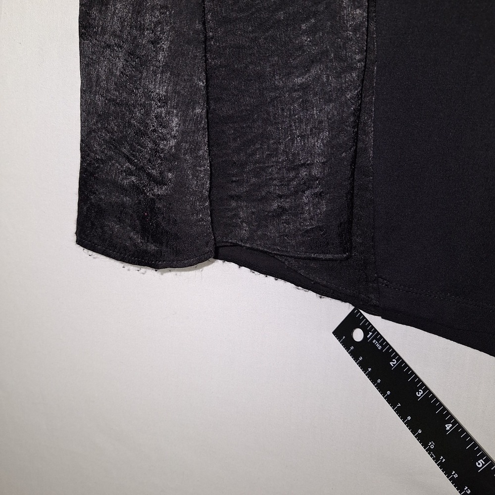 Whimsigoth Asymmetrical Hem LOGO Lounge L French Terry 3/4 Sleeve Dress Black - Picture 8 of 16